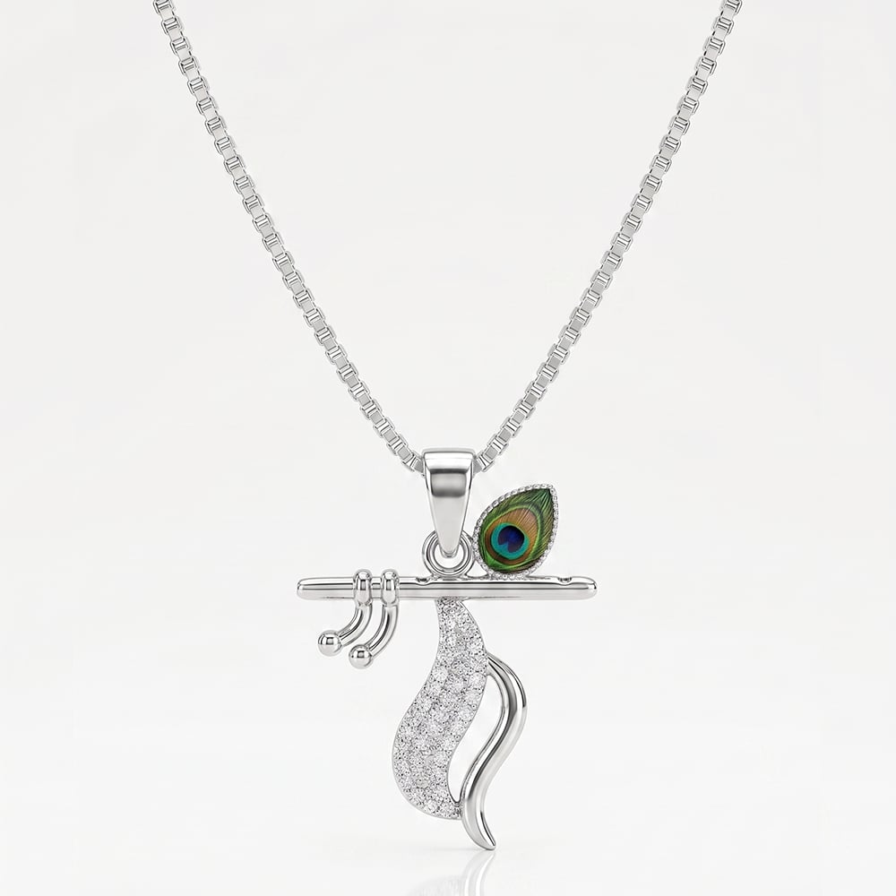 Handmade Silver Jewelry Krishna Flute Pendant